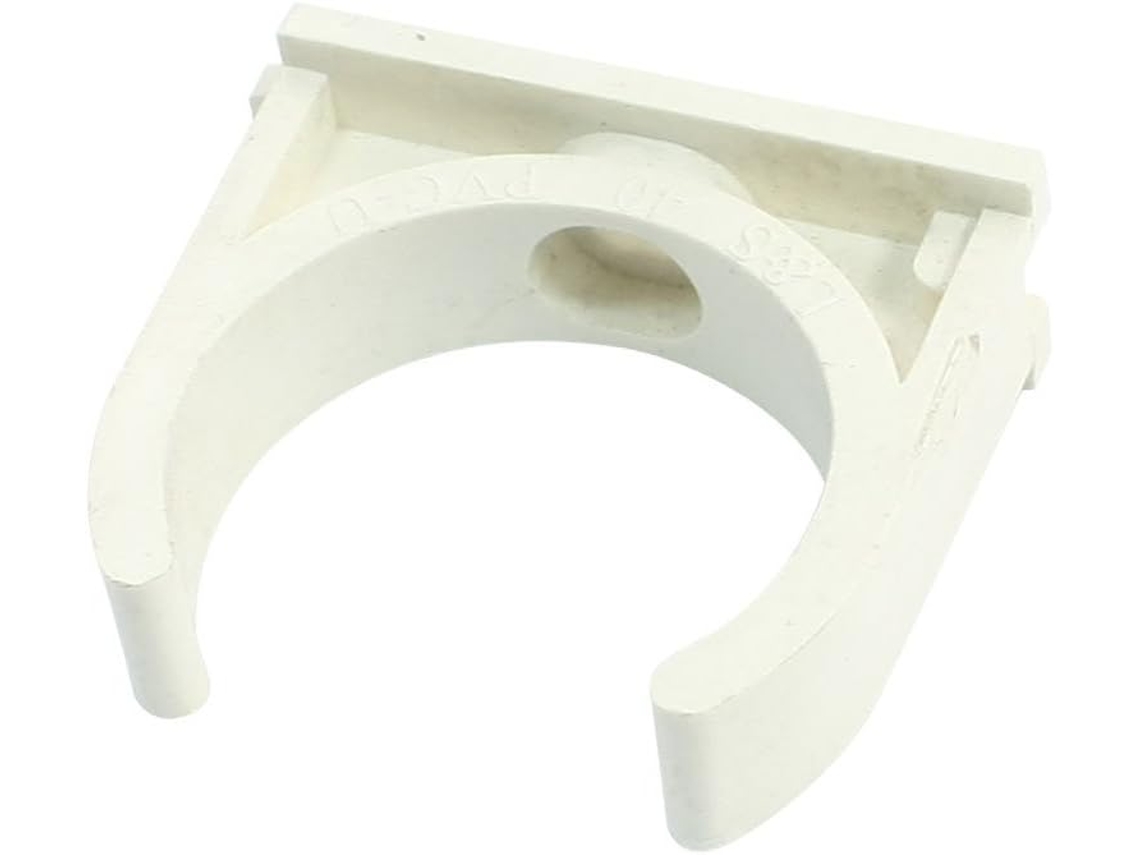 Tubo de PVC blanco para suministro de agua, 40 mm de diámetro. Presione la abrazadera sobre la abrazadera CHABERLU.