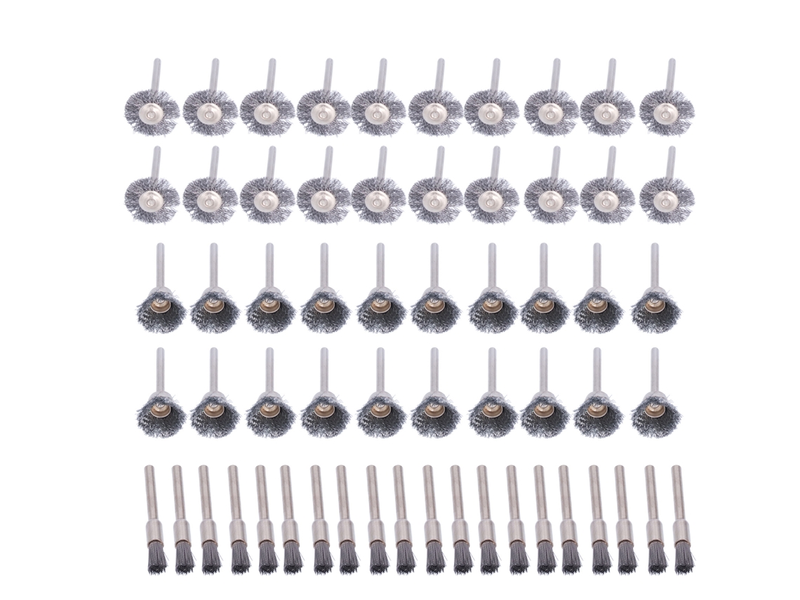 Kit De 60 Cepillos De Acero Para Herramientas Rotativas, Eliminación De Óxido, Accesorios Para Brocas