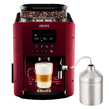 Cafetera KRUPS EA8165 rojo (15 bar - 3 Niveles de molienda)