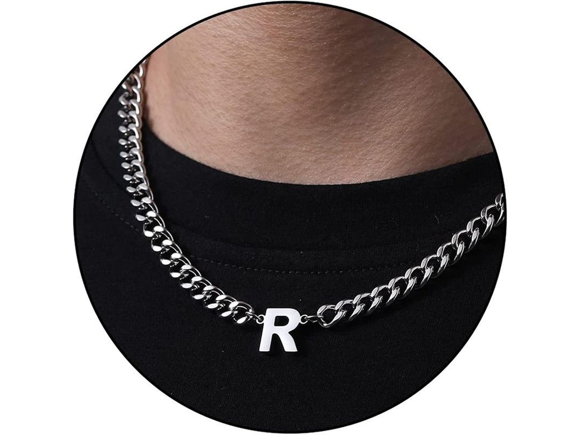 2026-collar De Cadena Cuban Link Con Letra Inicial A-z Acero Inoxidable 6.5mm 18+2 Pulgadas Regalo De Joyería Para Hombres Mujeres Niños