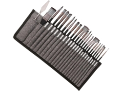 Juego De 24 Pinceles De Nailon Para Acuarela Y Pintura Al Óleo, Color Gris.