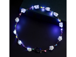 Rebe-diadema De Flores Led Para Cabelo Guirnalda Brilhante Corona De Flores Para Casamentos E Festas