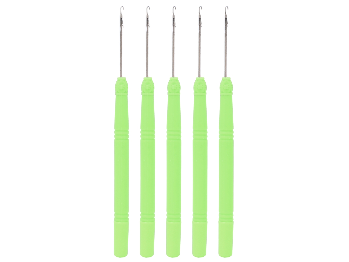 Gancho De Crochê De Plástico Verde Para Trançar Cabelo, Design Ergonômico, Leve E Durável Com Ponta Arredondada