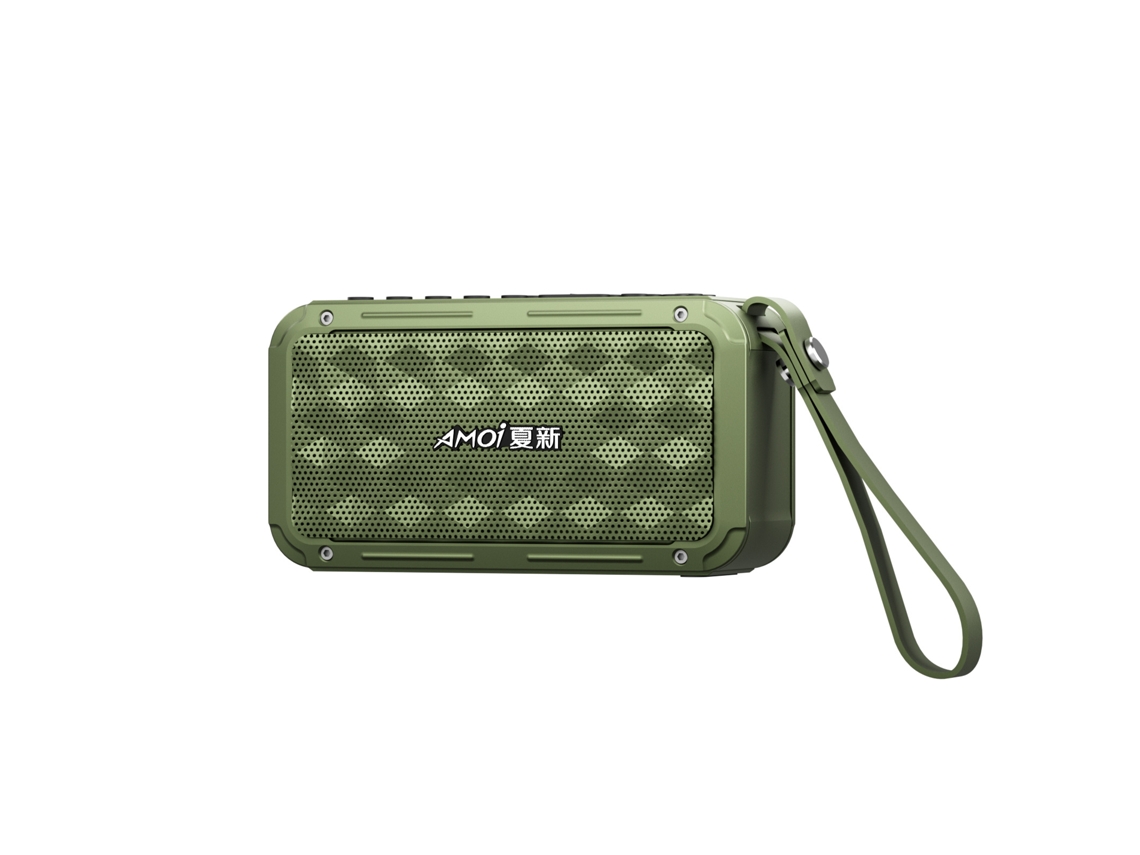 Radio FM portátil con altavoz Bluetooth recargable, compatible con grabación, tarjeta TF, USB y reproducción auxiliar (verde)