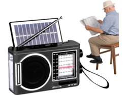 Radio portátil AM/FM | Reproductor MP3 pequeño con energía solar, kit de supervivencia solar con antena telescópica, reproductor MP3 Jortmrd