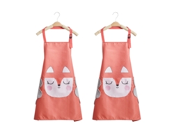 2 Uds Delantal De Cocina Bonito Con Personaje Dibujo Animado Delantal Grueso A Rayas Impermeable Y Antiaceite Para Uso Doméstico