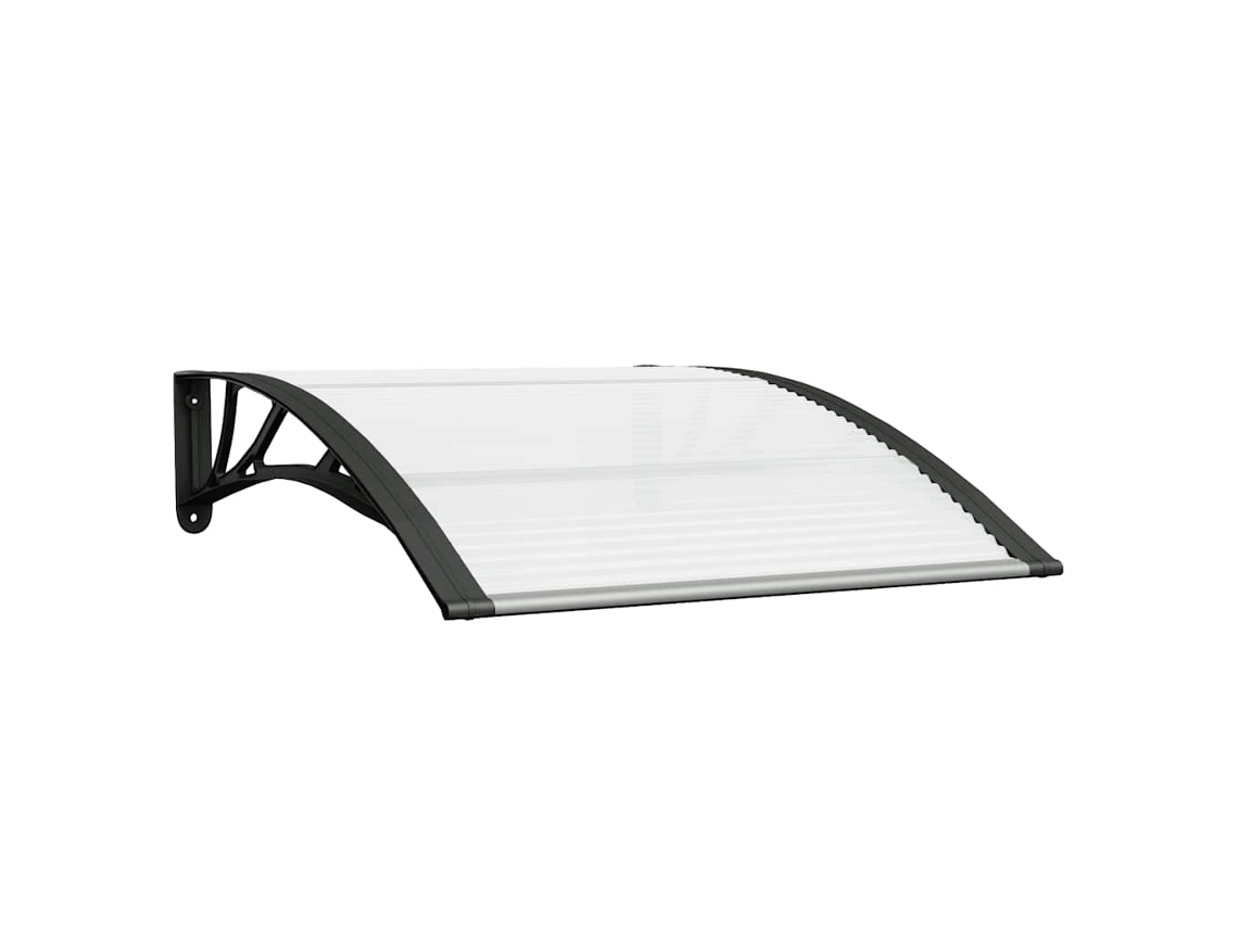 Maison Exclusive - Marquesina Puerta Policarbonato Negro Y Transparente 100x75 Cm