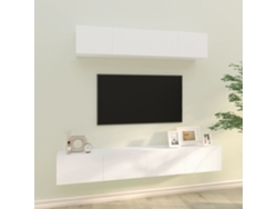 Pack Muebles de Armario Tv 4 Pzs Madera Procesada Blanco