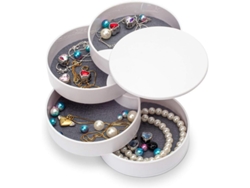2026-linjou Organizador De Joyería, Caja De Almacenamiento Rotatoria De 4 Capas Para Joyas (blanco)