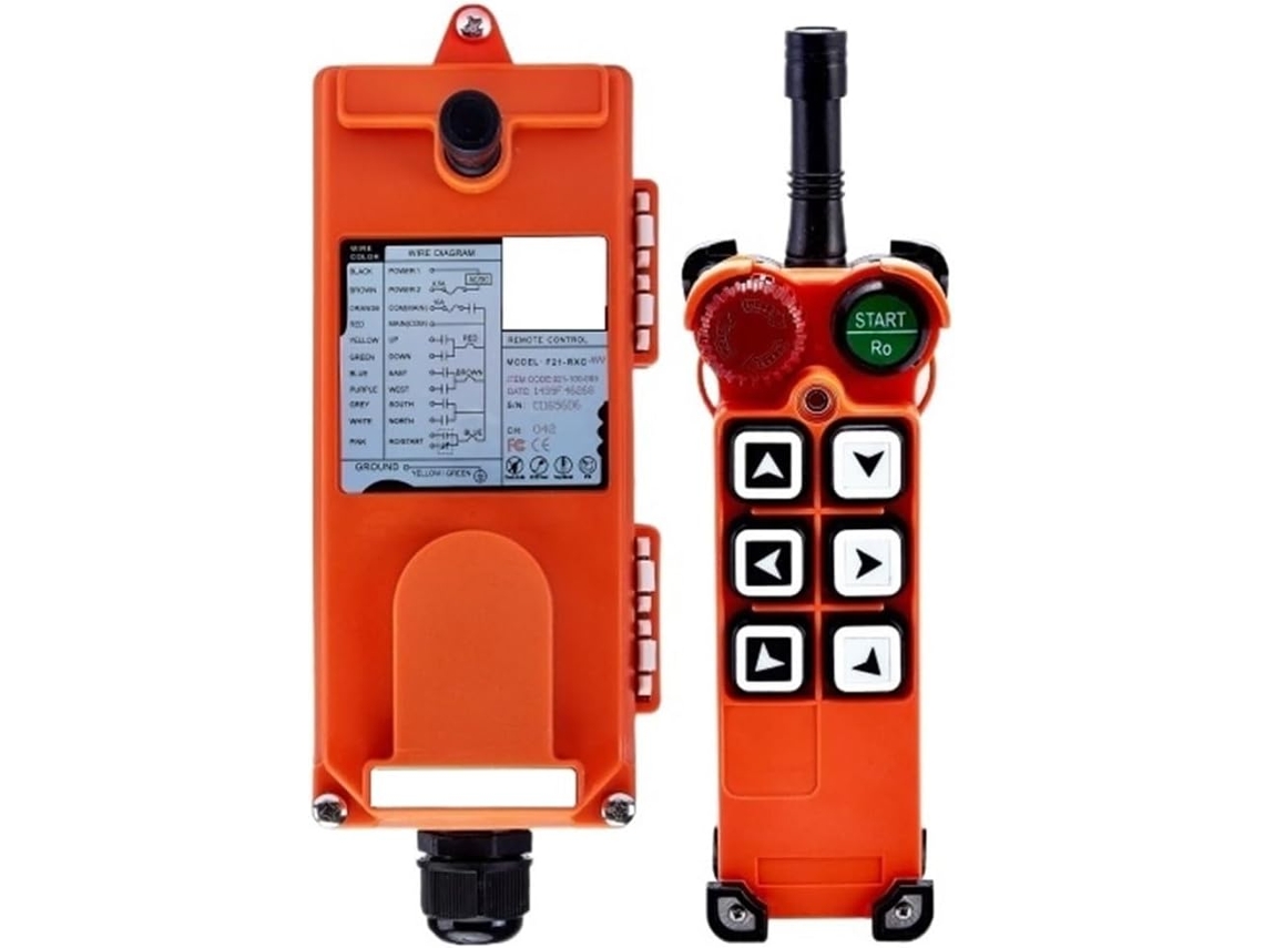Control Remoto Inalámbrico Industrial Ac/dc Para Grúa, 1 Transmisor Y Receptor (f21-e1 12 Uhf)