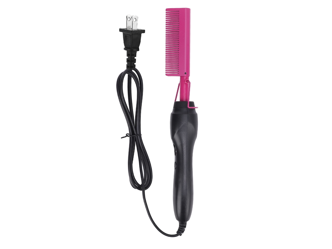 Peine Eléctrico 2 En 1: Alisador Y Rizador De Pelo. Calentamiento Rápido Para Uso Doméstico Y De Viaje. Enchufe Estadounidense De 100-240 V.