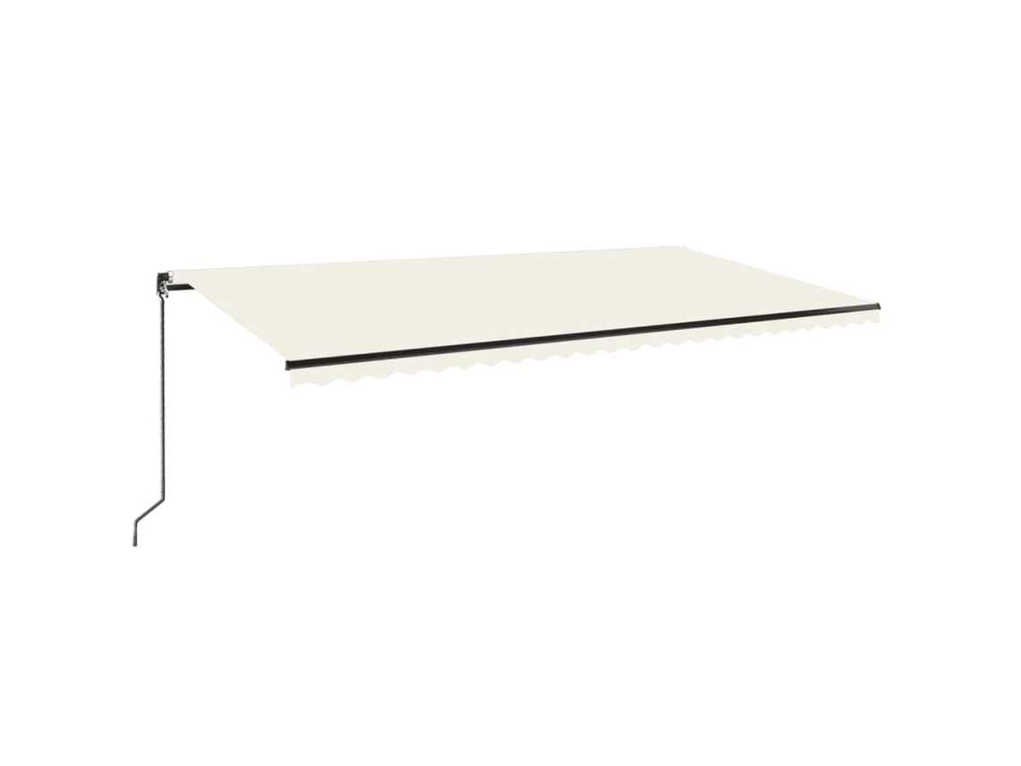 Maison Exclusive - Toldo Retráctil Manual Con Luz Led Color Crema 600x350 Cm