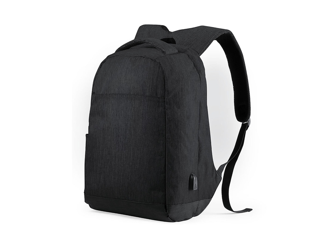 Mochila antirrobo con conexión USB. Bolsillo acolchado para portátil y tableta. Espalda y correas acolchadas.