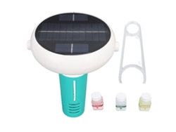 Ionizador solar flotante para piscinas con monitoreo de pH, ORP y sal, solución de limpieza y calibración incluida