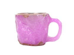 Taza De Café De Cristal Mineral Imitado 320ml Lujo Decorativa Con Recubrimiento De Acero Inoxidable Para Hogar Oficina Morado