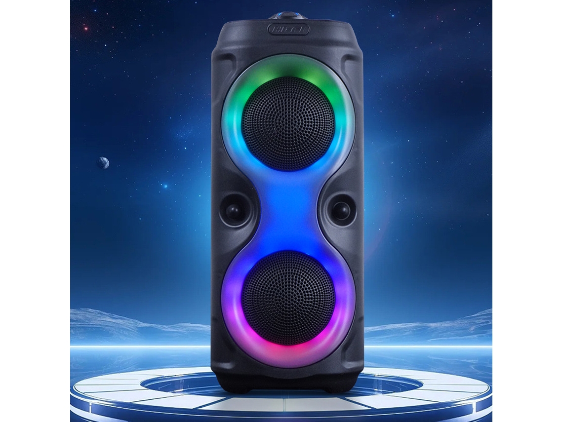 Altavoz Bluetooth inalámbrico MDUG Hi-Fi con tarjeta TF, radio FM y memoria USB, color negro