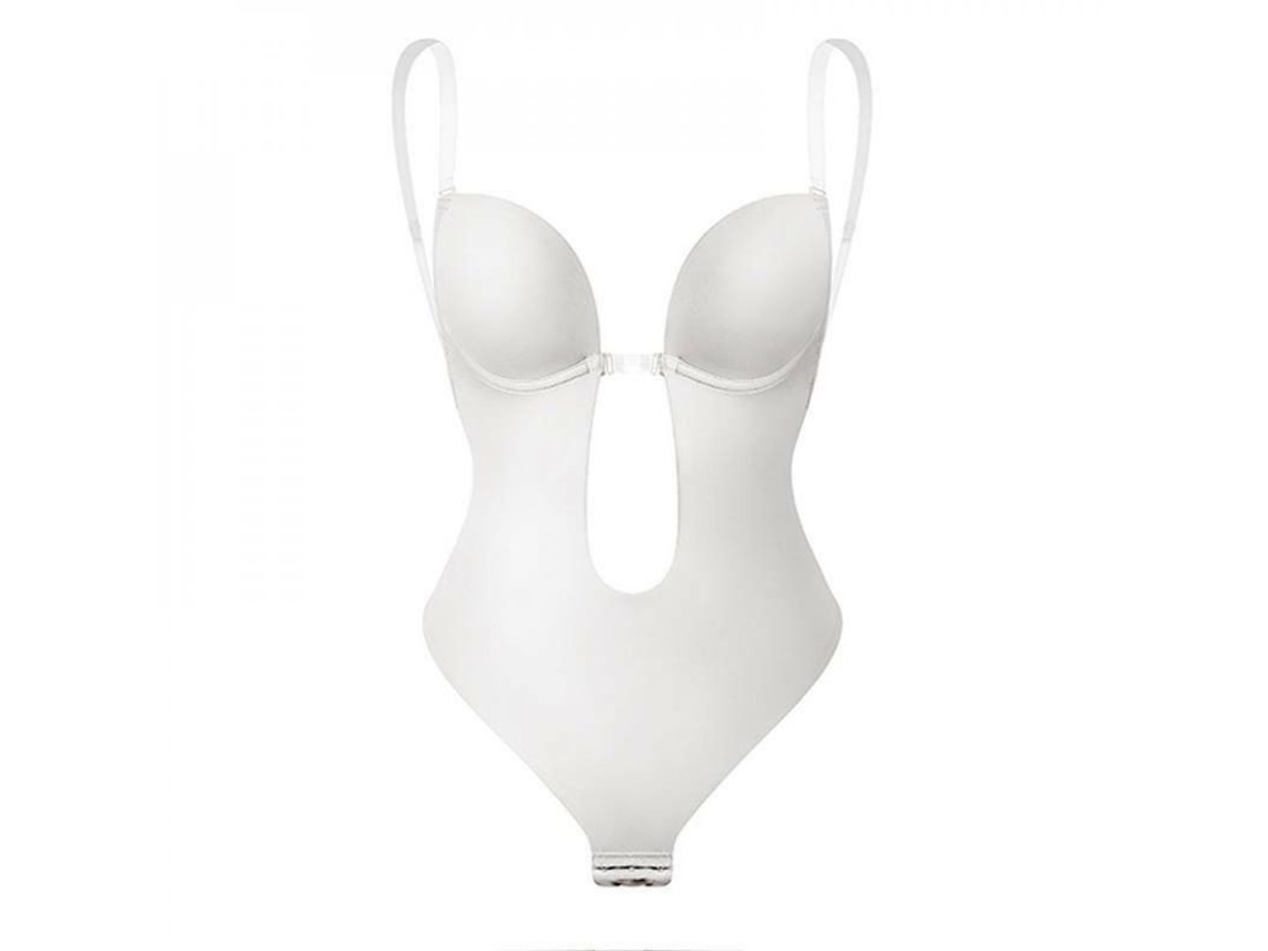 2026-body Moulant Femme Sans Bretelles Sans Dos U Plunge Sangle Ajustable Tanga Yjb 2xl Blanco