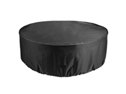 KOFIHETY Funda Redonda para Mesa de Terraza, Fundas Impermeables para Muebles de Jardín, Funda para Mesa y Sillas de Exterior, Negro, 2 Tamaños