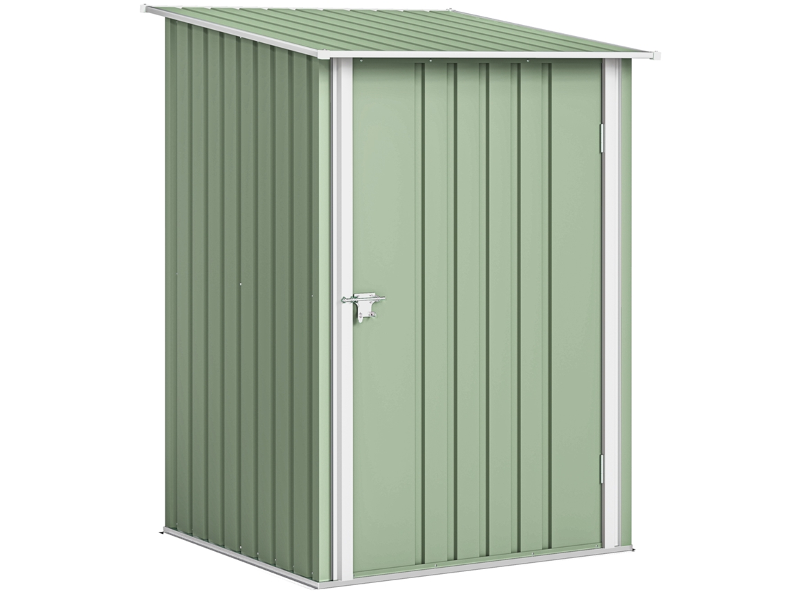Casita De Juegos Metálica, 0,92 M², 100 X 103 X 160 Cm, Puerta, Cerradura, Espacio De Almacenamiento, Verde Claro