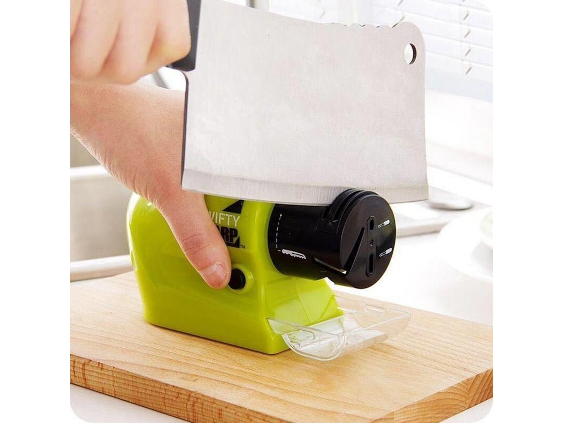 2026-afilar Cuchillos Eléctrico Profesional Para Cocina Hoja Herramienta Abs Con Piedra De Afilar 14.5*8.6*6cm Verde
