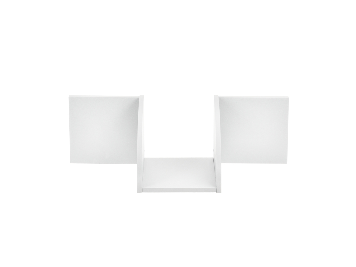 Estantería de pared blanco mate diseño retro (60,9x19,5x19,5cm) [EN.CASA]