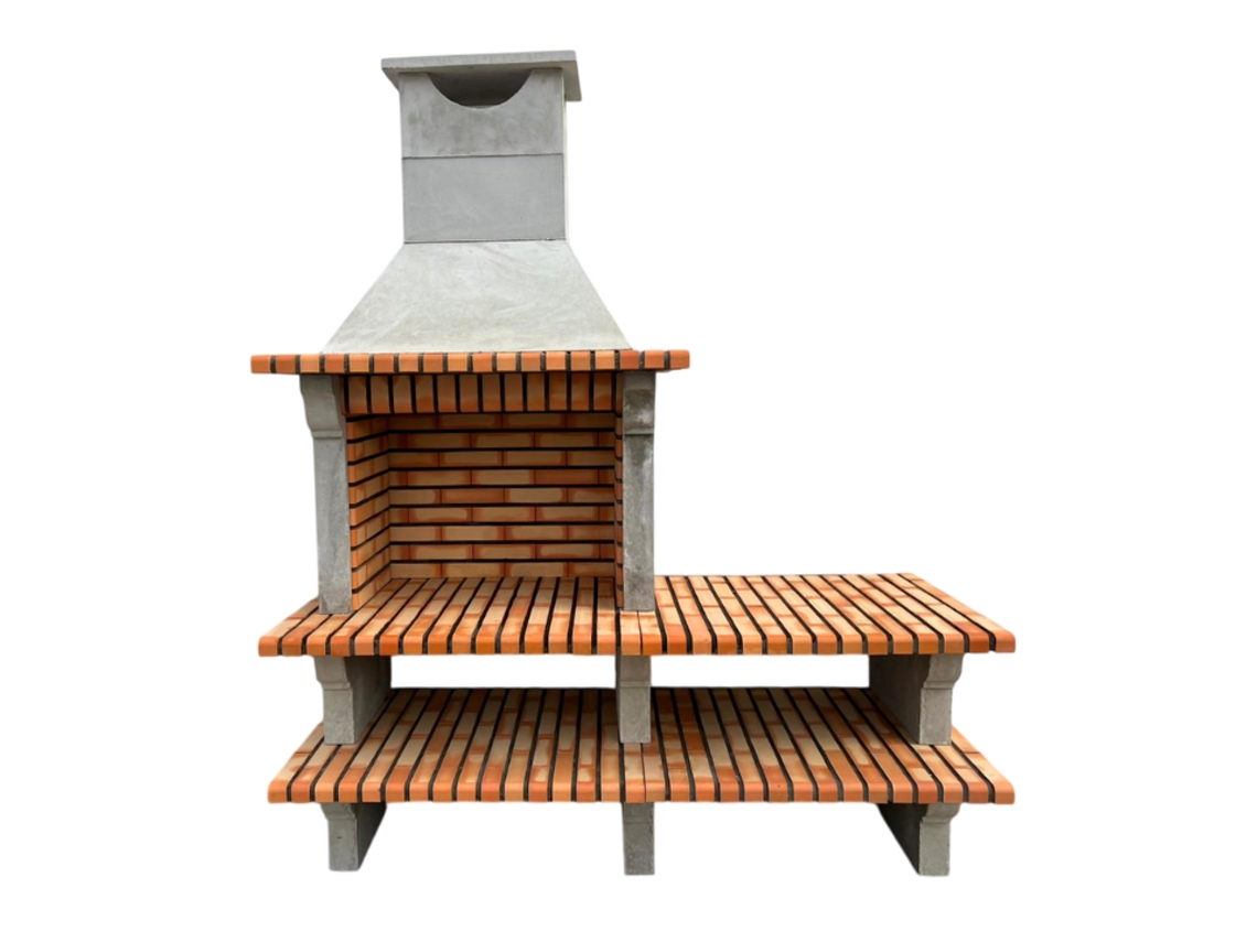 Barbacoa Parrilla Simple de Ladrillo y Cemento Refractario 200x79.5x245cm Articimentos