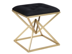 Puf Pirámide Cm 45x45x48 Unico / Dorado/negro