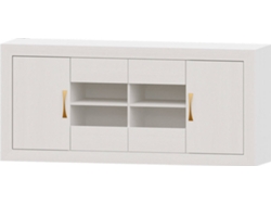 Aparador MUEBLAM Niza (Blanco y Dorado - Melamina - 160x80x42 cm)