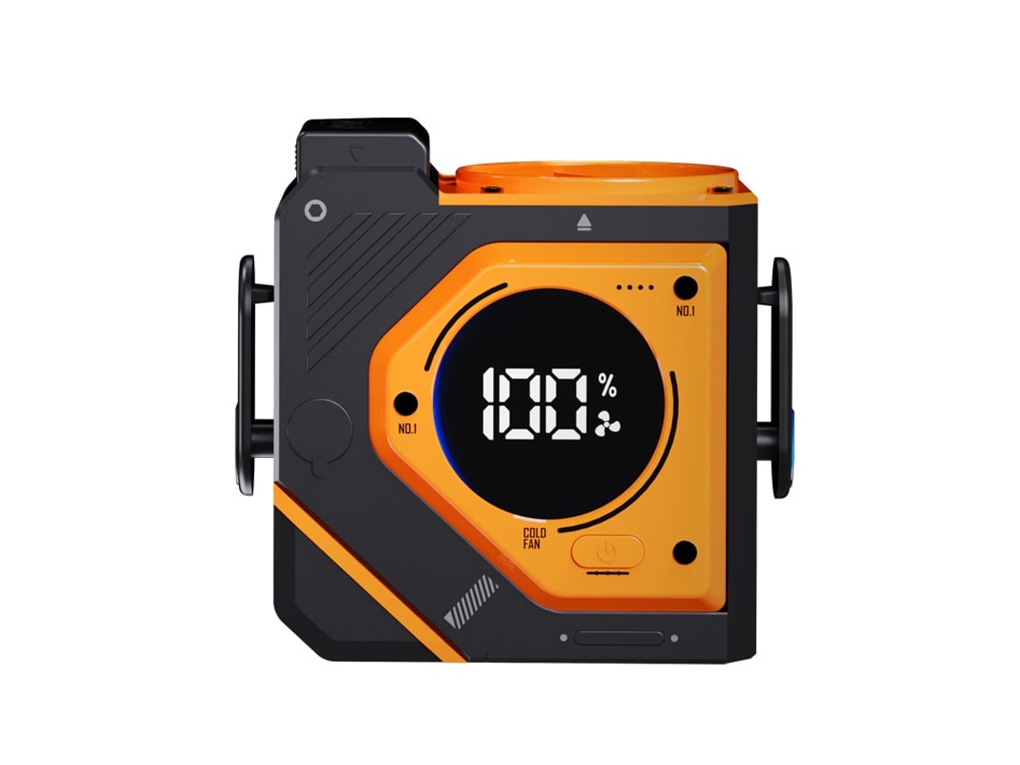 (naranja) Ventilador De Cinturón De 9800 Mah, Se Puede Usar En La Cintura O El Cuello, Ventilador Portátil Recargable