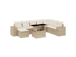 Maison Exclusive - Set De Sofás De Jardín 9 Pzas Con Cojines Ratán Sintético Beige