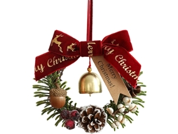 Campanas, Adornos Navideños, Adornos Colgantes De Madera Para Fiestas Con Campanas,adornos Colgantes Para Árbol De Navidad (rojo)