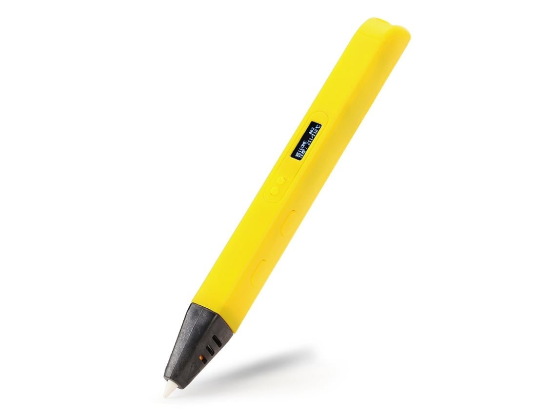 Bolígrafo de impresión 3D Super 3D Pen compatible con ABS y PLA 1,75 mm amarillo Gusshious