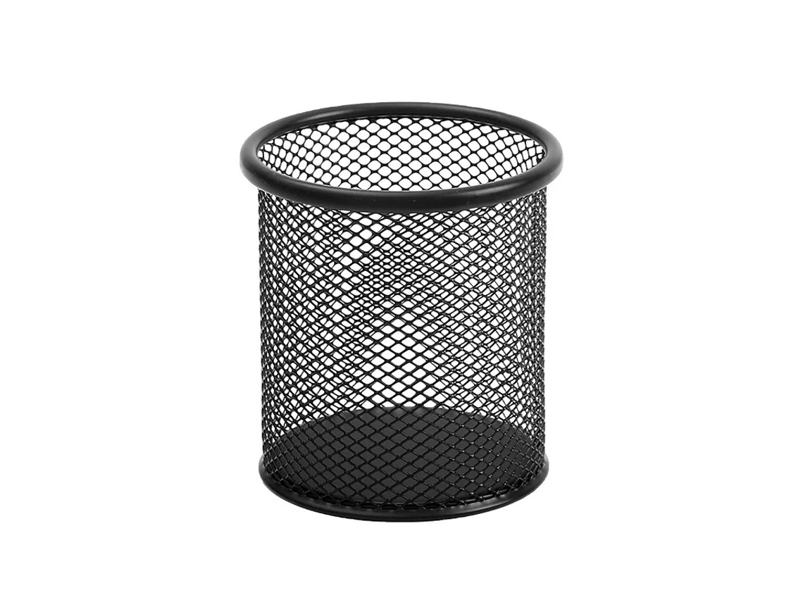 Portalápices de escritorio de malla metálica, organizador de escritorio de oficina – 1 pieza, color negro Hexinyigjly