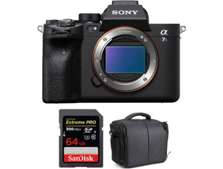 Kit Cámara Acessórios SONY Alpha a7S III + SanDisk 64 GB + Bolsa (12.1 MP - Sensor: Exmor R - ISO: 80 a 102400)