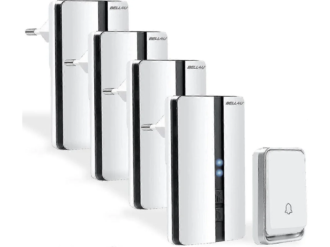 Timbre Inalámbrico Con Cuatro Receptores, Resistente Al Agua, 4 Niveles De Volumen, 52 Tonos De Llamada, Timbre Inalámbrico Para Uso Exterior, Brilvib_ozo