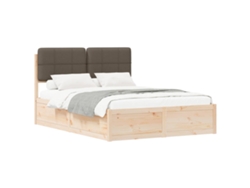 Maison Exclusive - Estructura De Cama Con Cabecera Tapizada Taupé 140 X 200 Cm