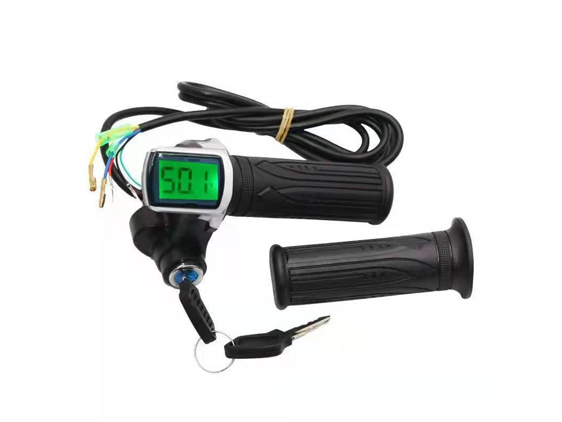 Manopla De Acelerador Com Display Lcd Para Bicicleta Elétrica 24v/36v/48v Com Indicador De Bateria