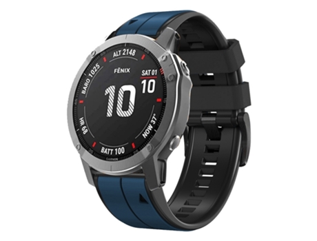 Correa Smartwatch para Garmin Instinct 2X Solar Sports Silicona Bicolor (Azul Oscuro + Negro)
