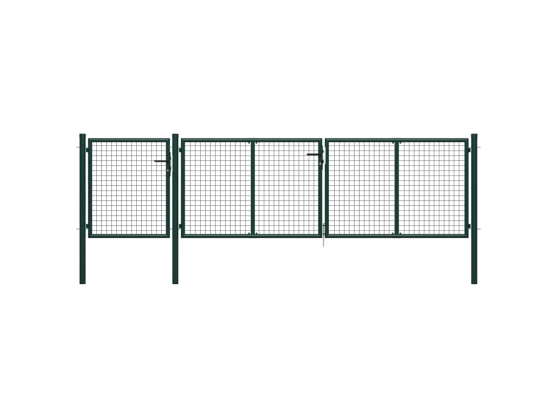 Puerta De Jardín De Acero Verde 400x75 Cm