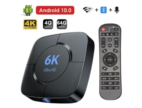 Box Smart TV YIZHOOD (Android 4K Ultra HD 4GB RAM WiFi Negro)
