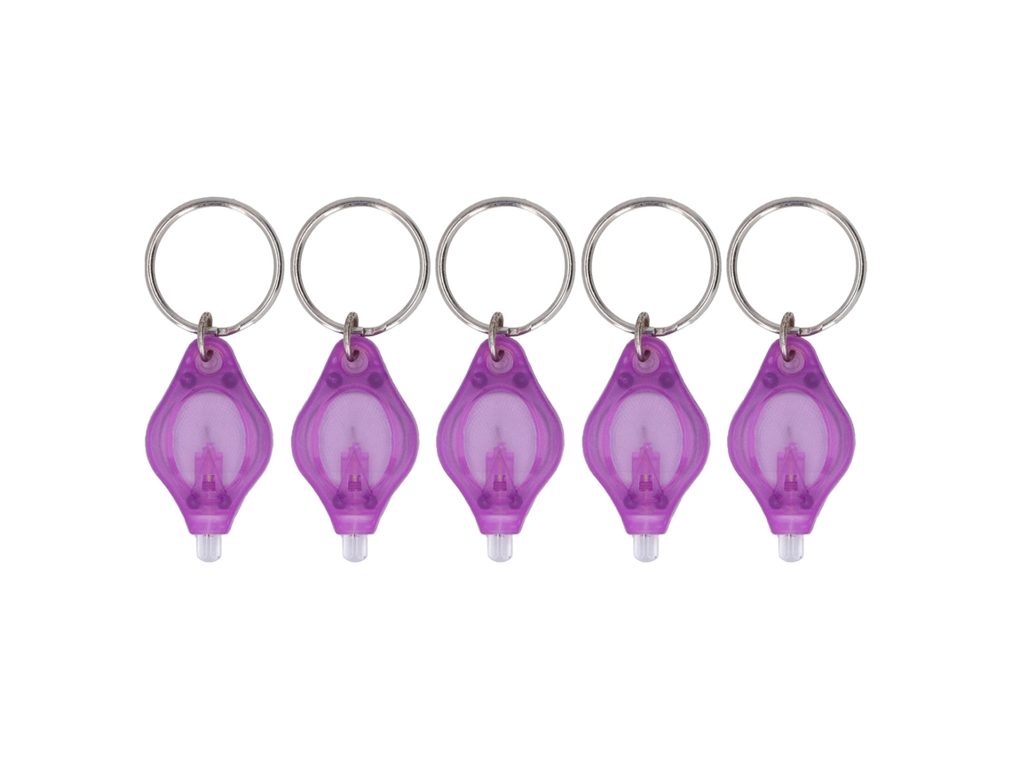 5 Unidades De Mini Llaveros Uv Con Longitud Onda 365 Nm Y 395 Nm, Luz Led Púrpura Portátil, Linterna