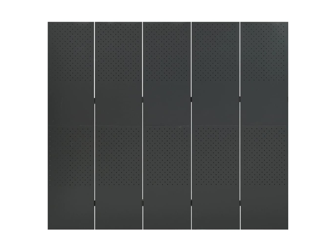 Maison Exclusive - Biombo Divisor De 5 Paneles Acero Antracita 200x180 Cm
