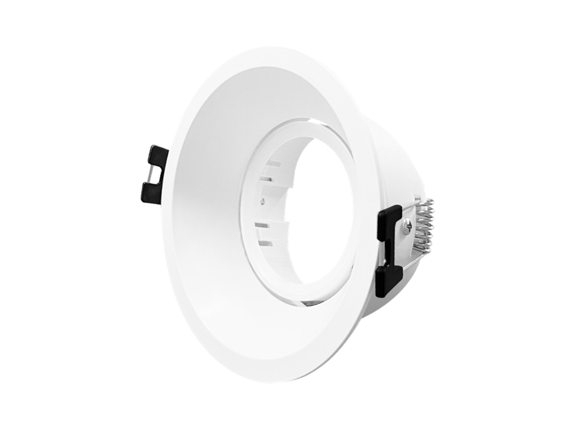 Aro Downlight Circular Basculante para Bombilla LED GU10 / GU5.3 Corte Ø75 mm Suefix LEDKIA