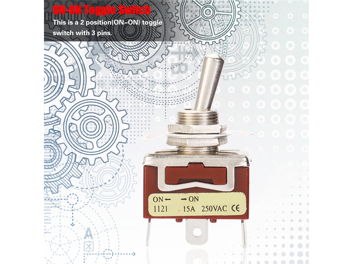 2026horizon-5 Piezas Interruptor De Palanca Spdt On On 12mm 3 Pines 2 Posiciones 15a