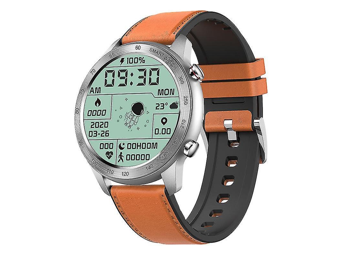 Reloj inteligente para hombre, resistente al agua IP68, con podómetro, monitor de actividad física y cardio, color marrón, Yizhood