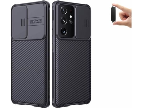 Carcasa y Soporte Samsung S21 Ultra Camshield Nillkin Negro