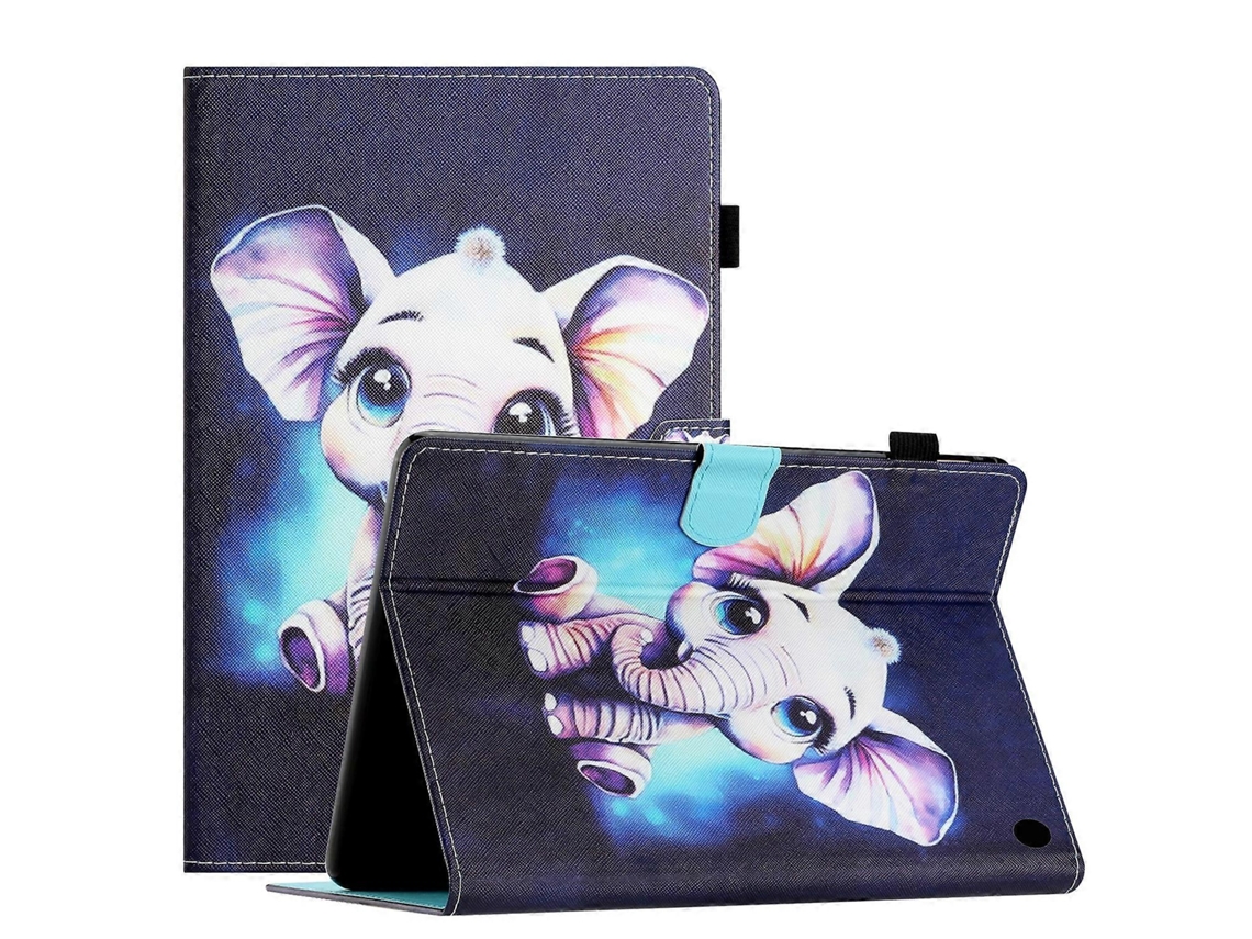Funda de cuero inteligente con diseño colorido y costuras para la tableta Amazon Fire HD 10 2021 Webake