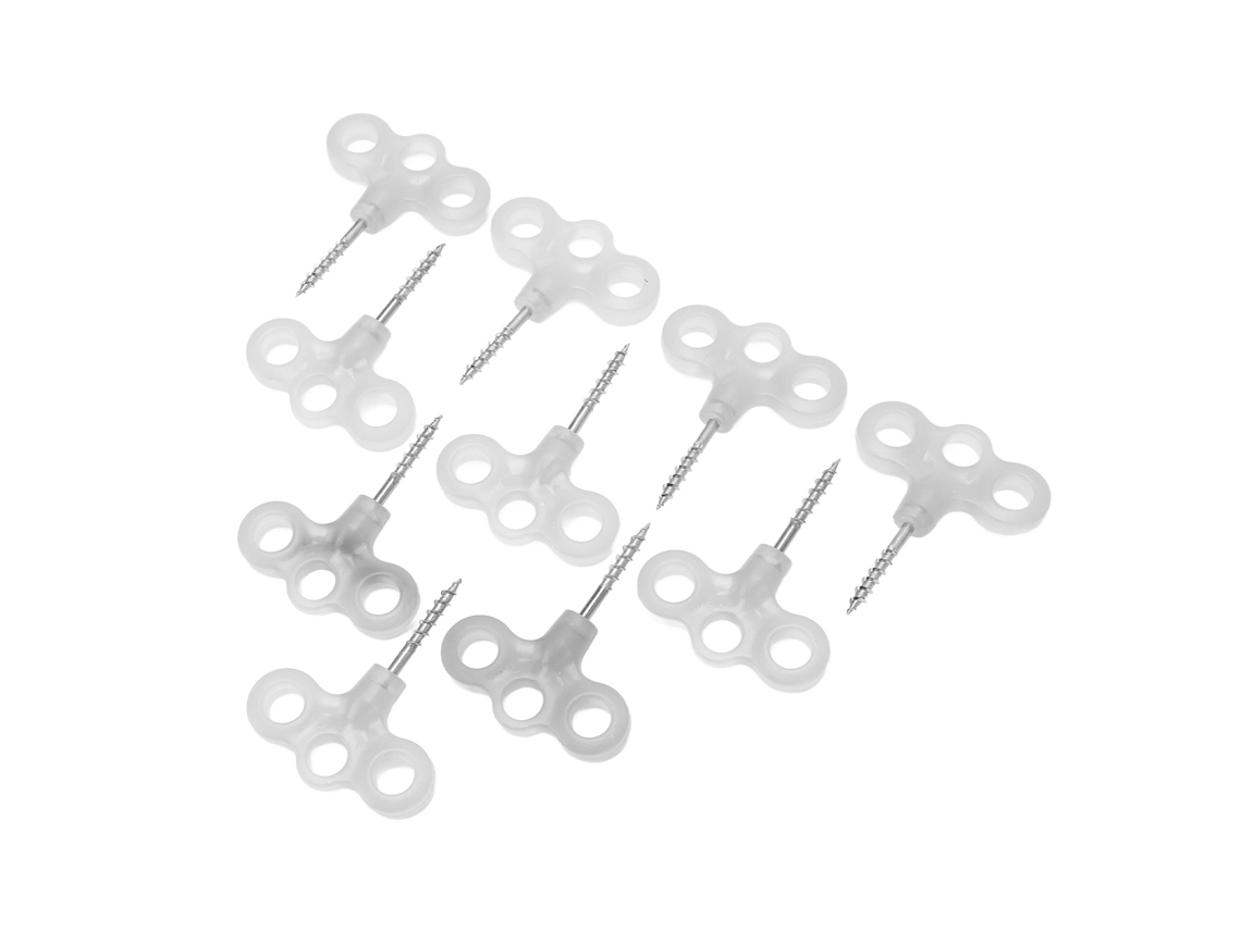 10 Estacas De Abs Para Luces De Tiendas De Campaña Con 3 Agujeros Y Tornillos De Anclaje Al Suelo.
