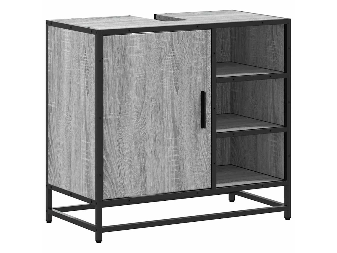 Maison Exclusive - Mueble Lavabo Baño Madera Contrachapada Sonoma Gris 65x33x60 Cm