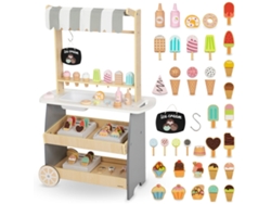 Heladería De Madera Con Ruedas Para Niños, Carrito De Helados 3+ Años, Juego Educativo Creativo